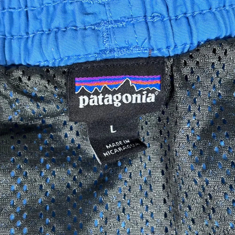 Men’s Patagonia Baggies 5” Swim Trunks Blue Mesh Lined Shorts Large